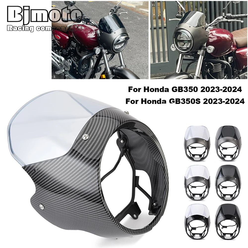 

Headlight Fairing Windshield for Honda GB350 GB350S GB 350 S 2023-2024 Headlight Fairing Cowl Cover Mask Accessor