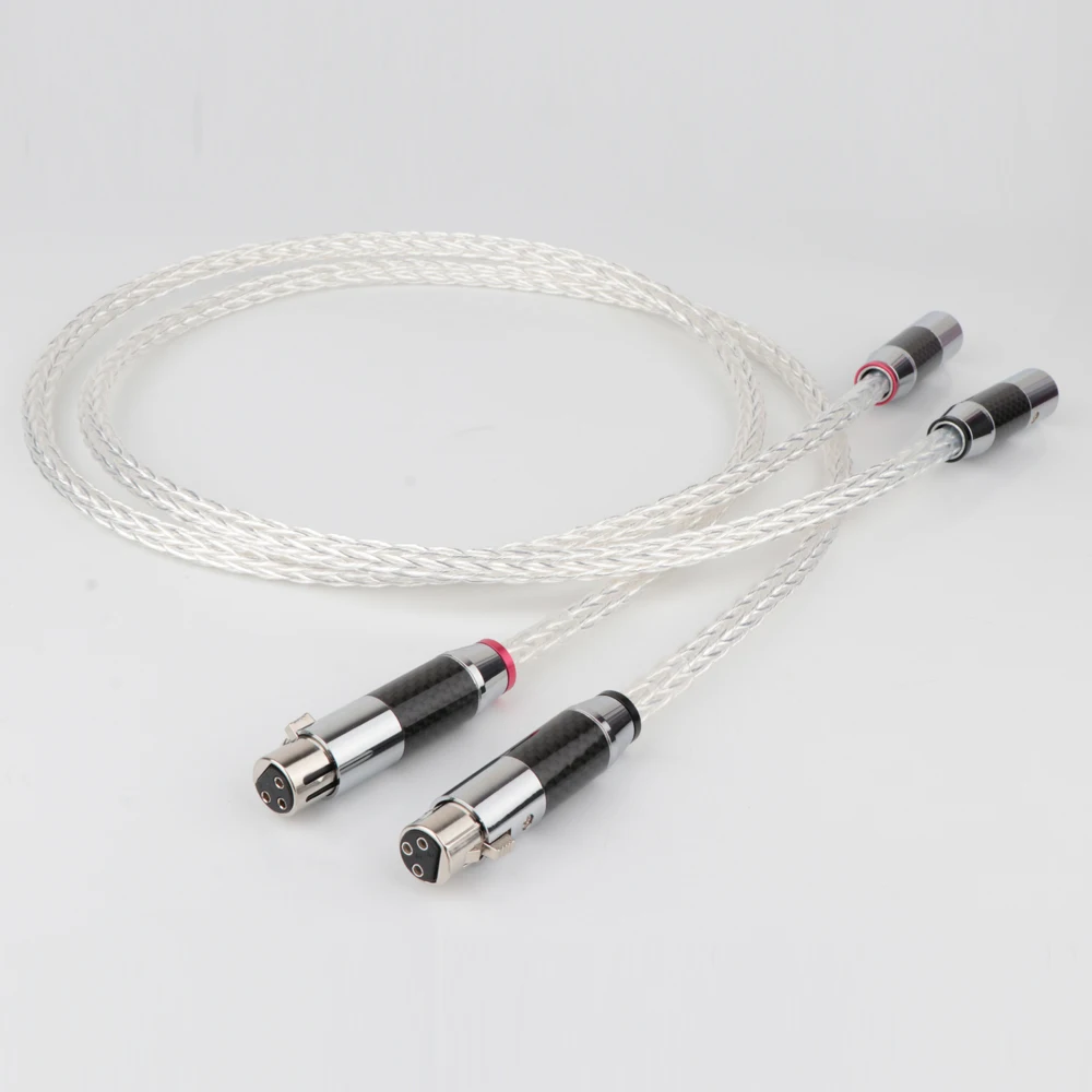 

1 пара 8AG OCC посеребренный аудиокабель XLR Hi-Fi балансировочный провод между мужчинами и женщинами линия обновления микрофона