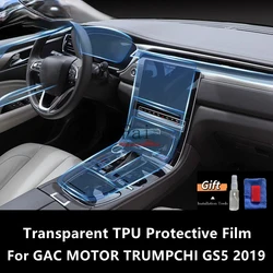 Console do centro do carro transparente película protetora TPU, reparação anti-risco, acessórios para GAC MOTOR TRUMPCHI GS5 2019