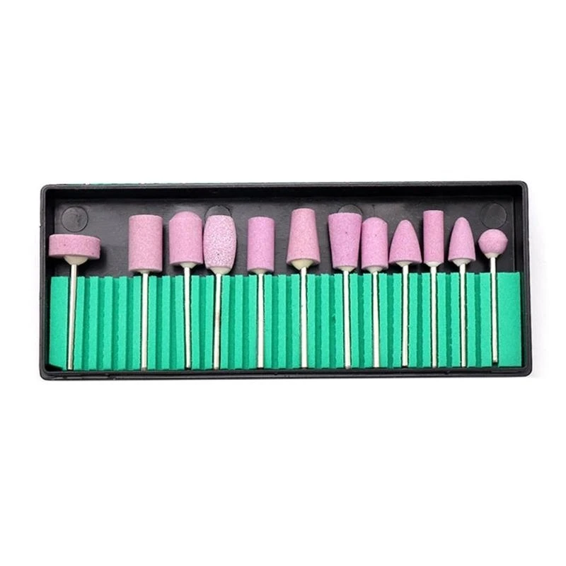 12 個ネイルアート研削研磨ヘッドドリルビット電気マニキュアツール高品質