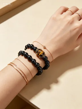 HOT Men's Stylish Natural Stone Bracelet Vintage Crown Symbol of Power Hematite Beads Gift for Friends Natural Tiger Eye beads