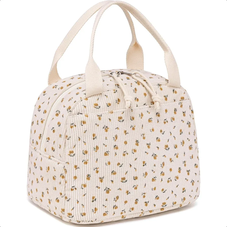 

Lunch Box for Women Men Cute Corduroy Lunch Bags Large Capacity Insulated Lunch Tote Bag For Work Travel Or Picnic