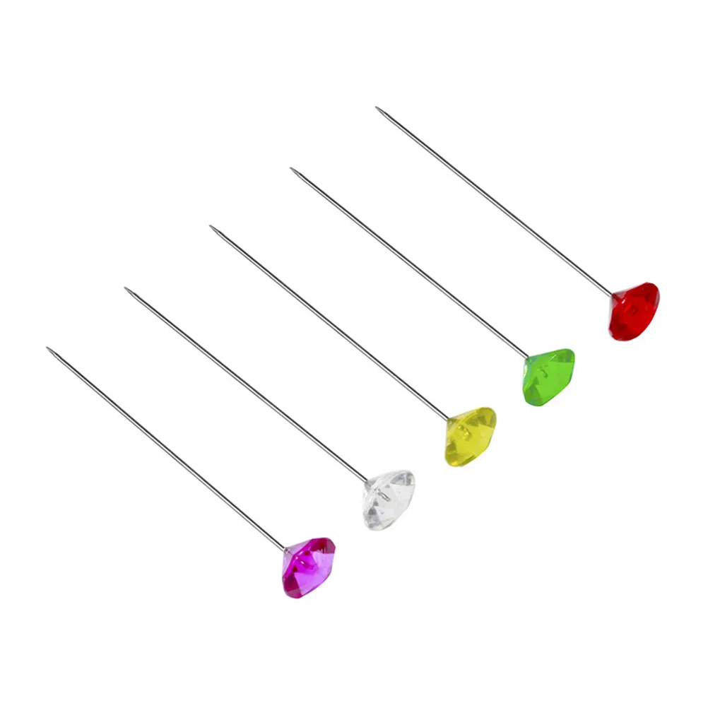 100Pcs 8Mm Crystal Diamante Pins Strong Non-Bend Tips for Wedding Flowers Bouquets Corsages Buttonholes Floral Crafting Art