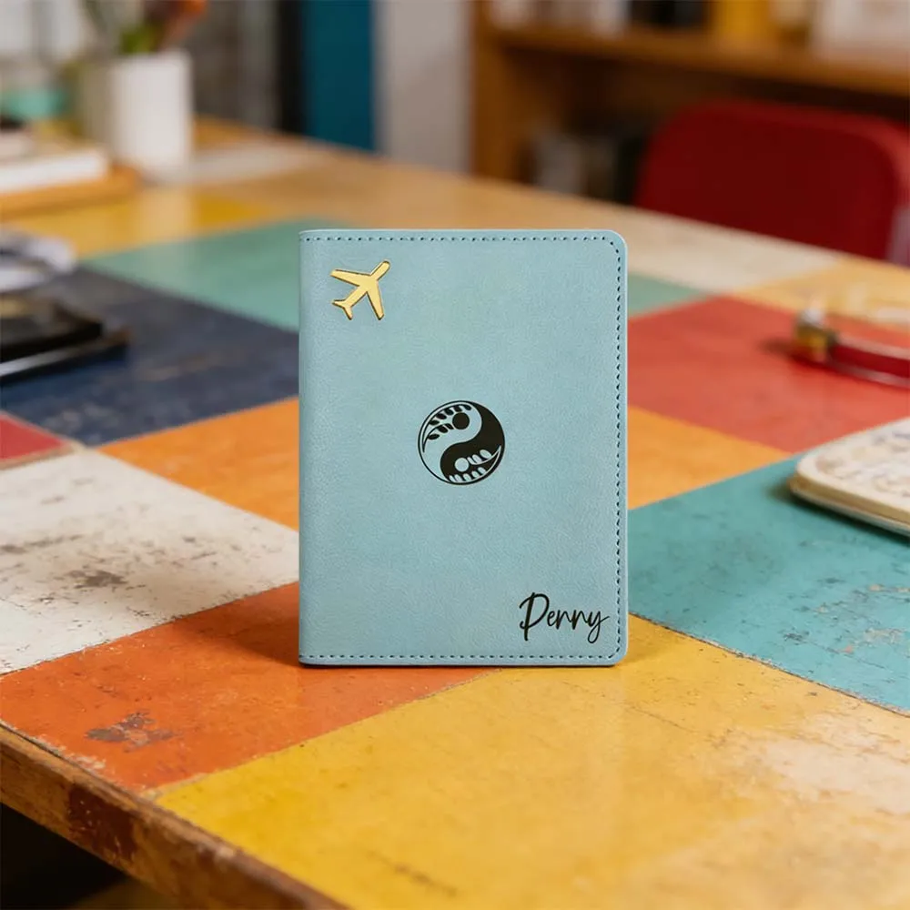 

1 шт. Персонализированная обложка для паспорта с именем, подарок для сына, кожаный держатель для паспорта премиум-класса, индивидуальный дизайн