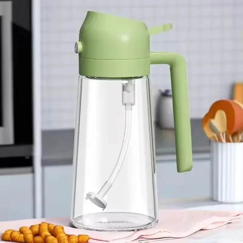 Botella pulverizadora de aceite para cocinar, freír, barbacoa, acampar, aceitunas, cocina, vinagrera, dispensador de aceite en aerosol de aire, freidora 2 en 1