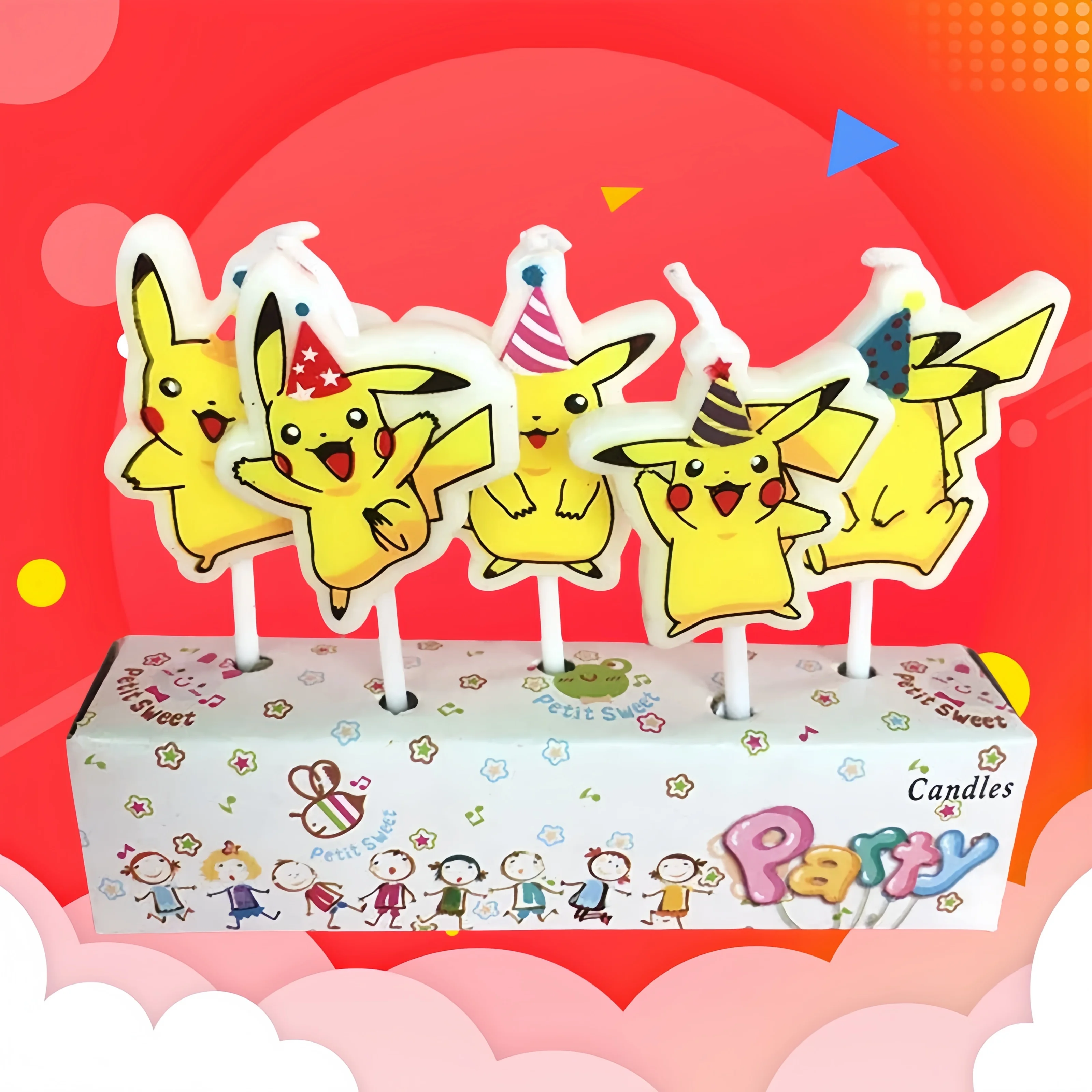5 Stück Eine Schachtel Pokemon Niedliche Pikachu Geburtstagskerzen Kinder Backen Kuchen Dekoration Cartoon Charakter Weihnachten Party Supplies