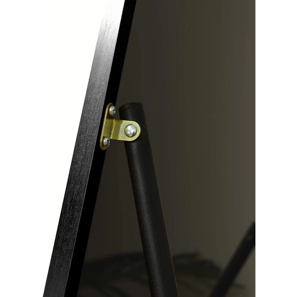 Full-Length Wall Mirror with Stand, 64 x 21, Black, Ideal for Bedrooms and Dressing Rooms, Leaning or Hanging Option