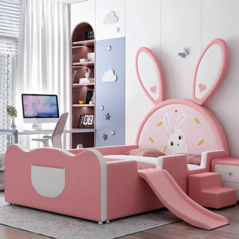 Aesthetic Cute Girl Bed Bases Frames Kids Modern Queen Wood Princess Children Bed Space Saving Letto Matrimoniale Room Furniture