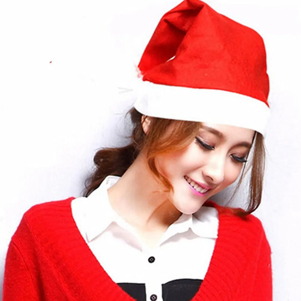 

15 Pcs Non-woven Christmas Cap Hats Fabric Santa Claus Ordinary Xmas Child Adult and s