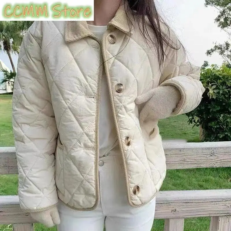 Korean Fashion Casual Women's Parkas Tops High End Casual Lady Outwear Autumn Winter Ladies Down Cotton Jacket