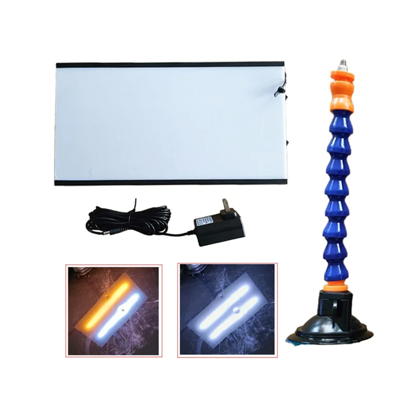 A19F-Набор ручных инструментов со светодиодной лампой, отражающей платой для ремонта вмятин - регулируемый держатель и вилка стандарта США, светодиодная отражающая плата