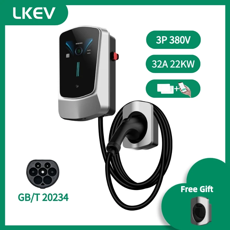 

EV charging station for home use electric vehicles car charger, wall-mounted, GB/T 20234 22 kW, with RFID card,APP 5m cable