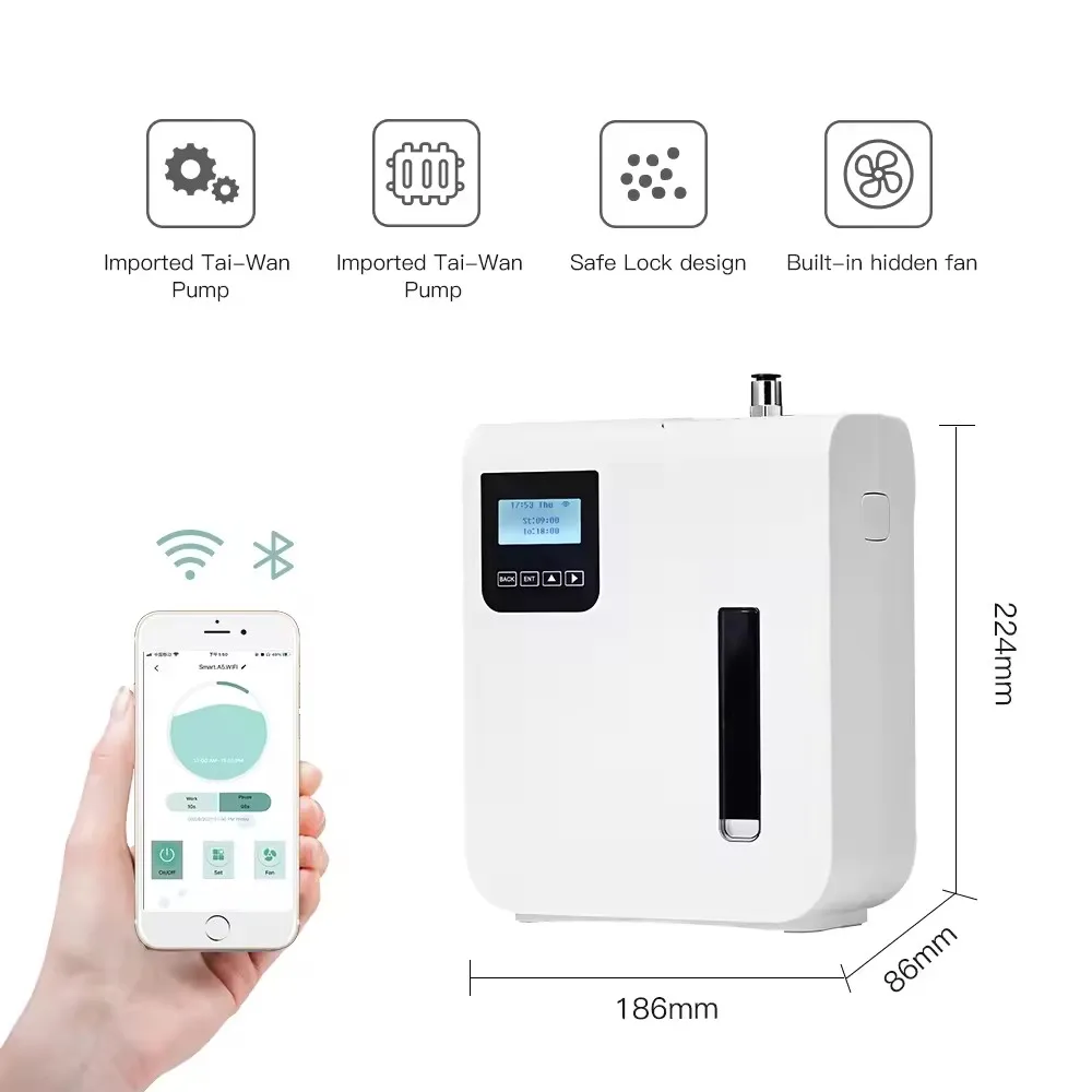 Essential Oil Aroma Diffuser Smart Bluetooth WiFi Timing Automatic Fragrance 300ML for Home Hotel Room Wireless Scent Machine