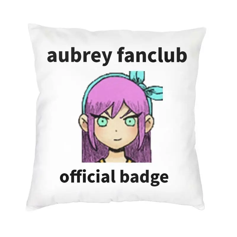 Personalized Omori Aubrey Fanclub Square Throw Pillow Case Home Decorative 3D Double Side Printing Cushion Cover for Car