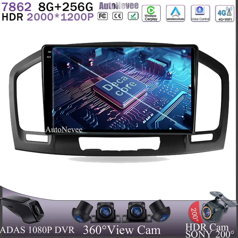 

For Buick Regal For Opel Insignia 2009-2013 Android 13 Car Radio Multimedia Player GPS Navigation Stereo Head Unit No 2Din DVD