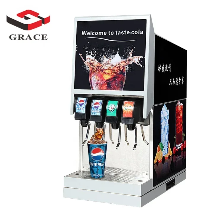 Automatic Commercial Self Serve 3 4 Flavours Soda Fountain Dispenser Pepsi Coke Post Mix Bevaerage Dispenser