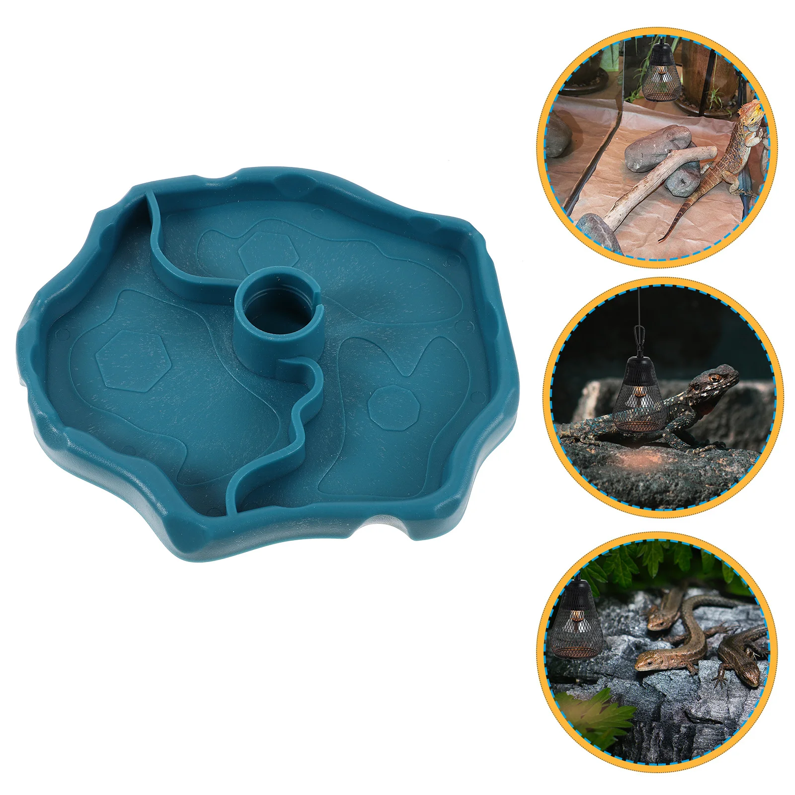 

Reptile Pet Tortoise Lizard Automatic Water Feeder Basin Drinking Fountain Blue Durable Plastic Pet Fountain Water Bowl