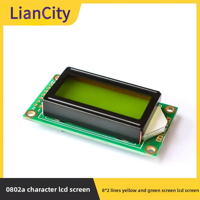 Character LCD Display Module 8x2 Line Yellow Green Screen 0802A