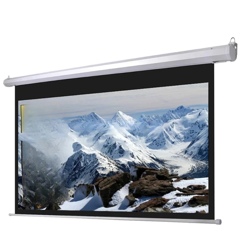 

100 inches 120 inches 150 inches electric projection screen wholesale price electric projection screen with remote