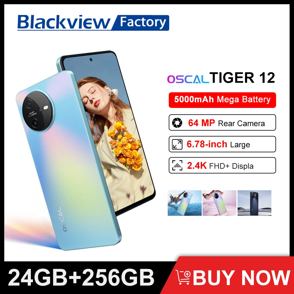Blackview OSCAL TIGER 12 Android 13 8GB(8GB+8GB expansion) /12GB (12GB+12GB expansion) 256GB 64MP Camera Helio G99 6.78'' 120Hz