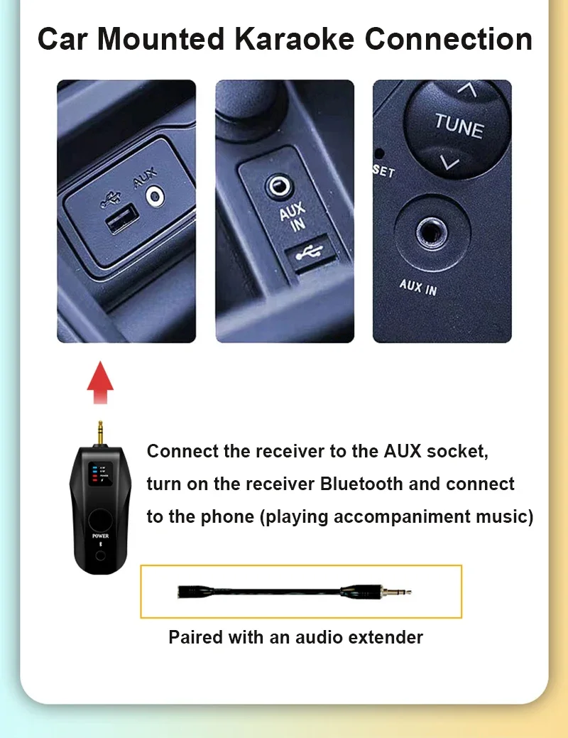 Drahtloses, dynamisches UHF-Hand-Karaoke-Mikrofon, Bluetooth-Empfänger, der das professionelle Heim-Reverb-Mikrofon mit hohem und niedrigem Bass durchführt – Detail 11