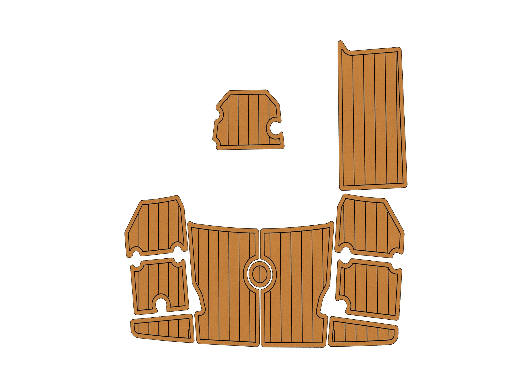 Anti-Skid EVA Faux Teak Self-Adhesive 6mm Boat Decking Pad for 2018 Monterey 234 SS SP Yacht Cockpit Durable Marine Floor