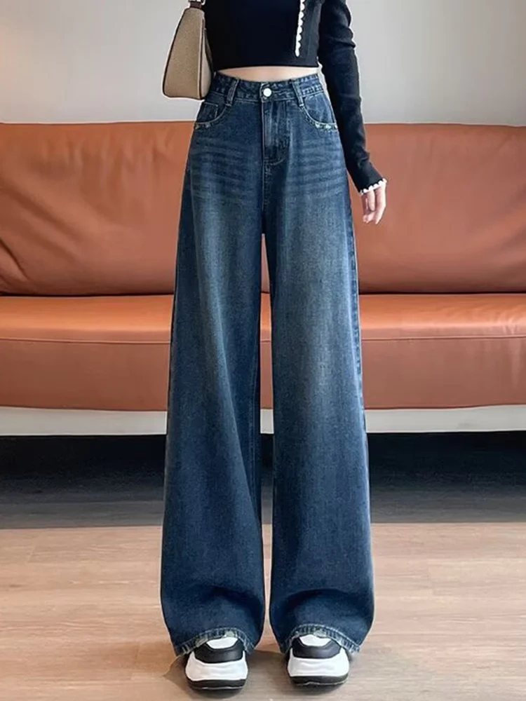 

Y2K Vintage Jeans Women High Waisted Wide Leg Casual Loose Straight Leg Floor Length Pants