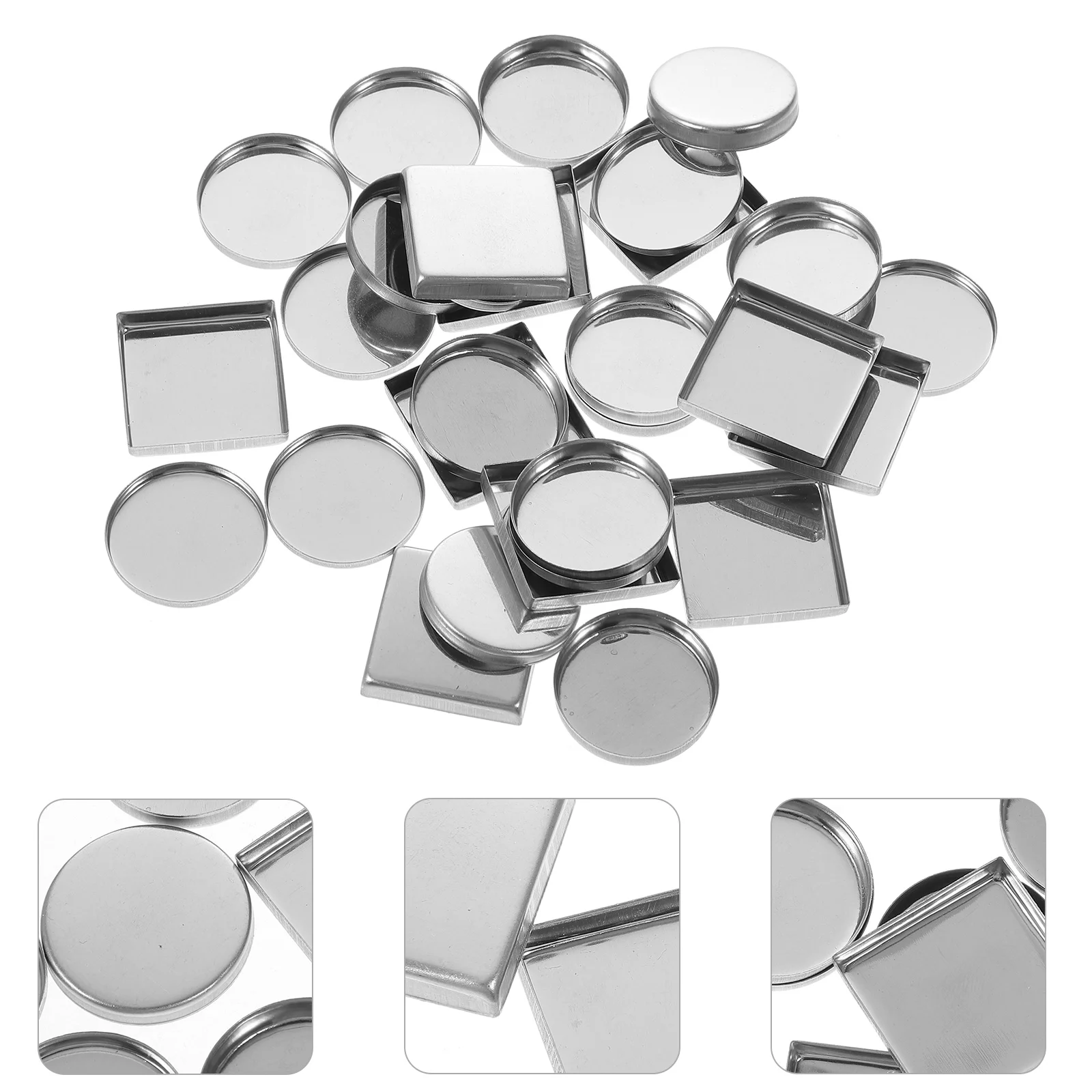 

30 Pcs Aluminum Plate Eyeshadow DIY Empty Pan Square Container for Palette Mini Makeup Metal Blush Accessory