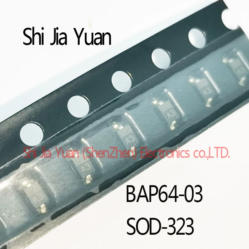 10PCS BAP64-03 Marking A3 SOD-323 BAP64 RF Silicon PIN diode 175V 100mA 950mV@50mA