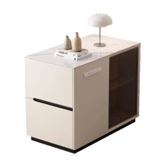 

Sofa side cabinet, light luxury high end sensory movable side cabinet with wheels