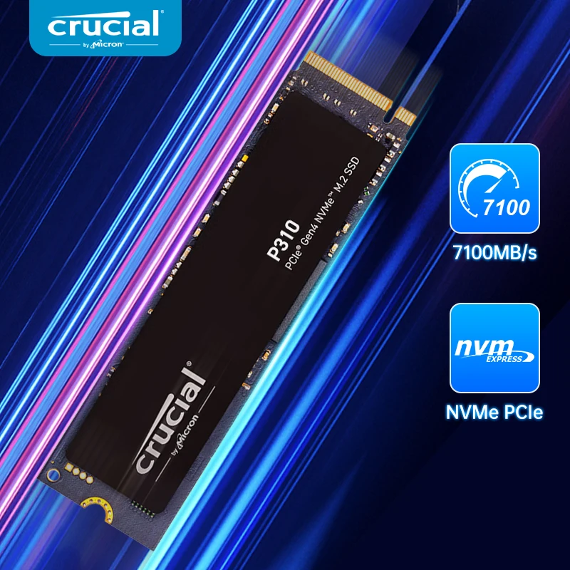 SSD Crucial P310 1TB 2TB 4TB PCIe Gen4 NVMe M.2 2280 com velocidade de até 7.100MB/s para laptop, desktop e PC gamer
