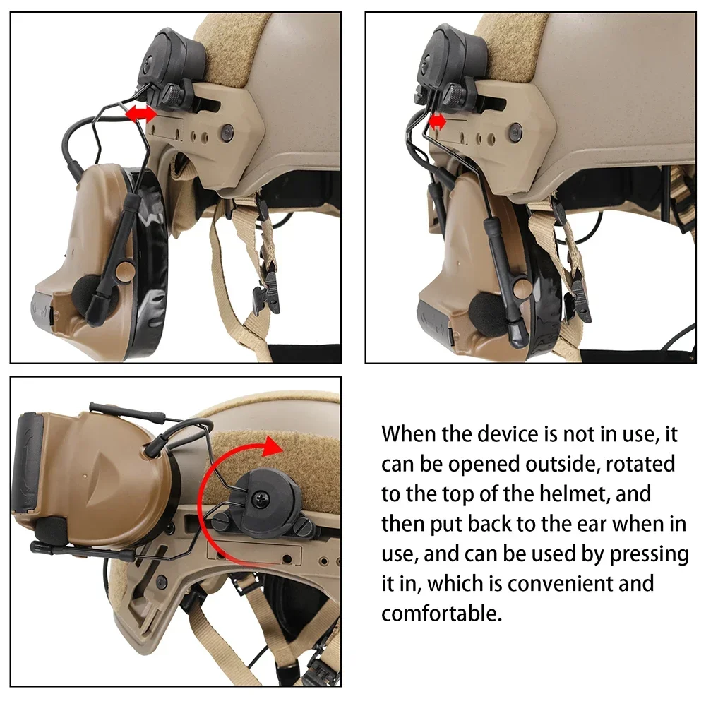 Soporte táctico para auriculares de tiro Airsoft, riel para casco táctico de la serie Wendy EXFIL para auriculares tácticos COMTAC I II III