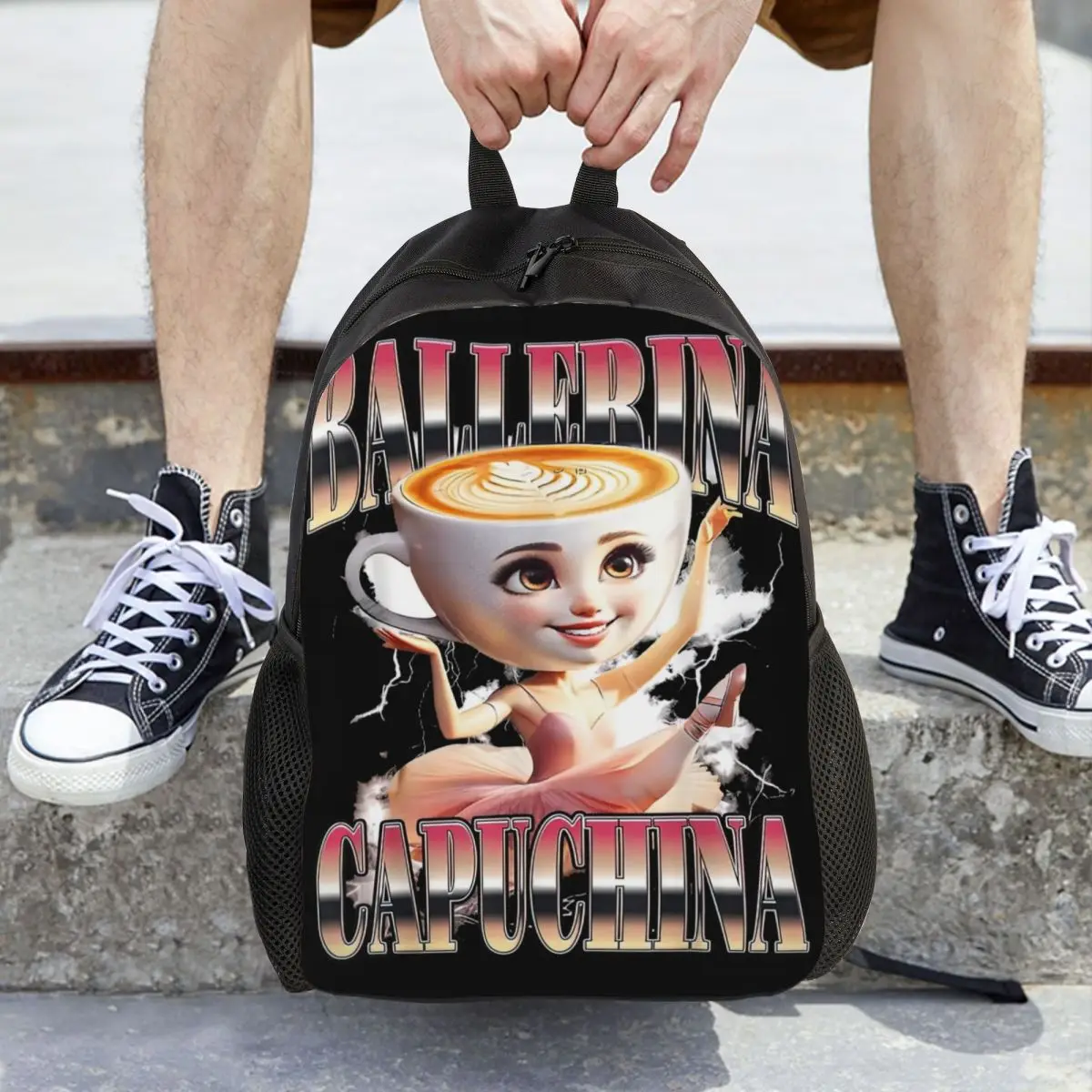 

Рюкзак Ballerina Cappuccina Italian Brainrot Meme для мужчин и женщин, школьный рюкзак для пешего туризма, путешествий, сумка на плечо для ноутбука, уличная сумка