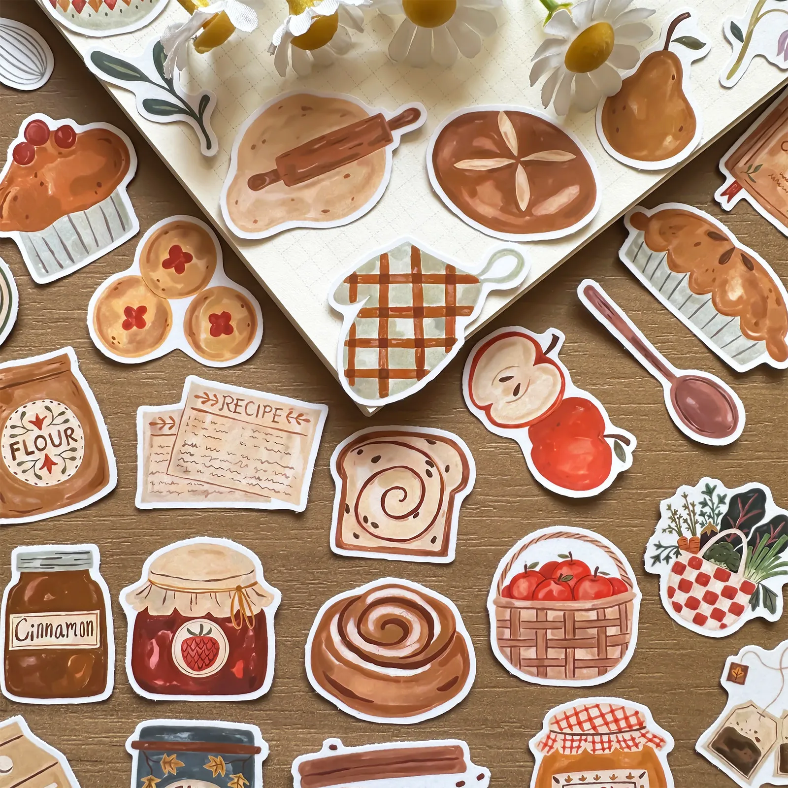 

Baking Time Cute Cartoon Food Snack Stickers DIY Decals for Journal Phone Case Guka Card Notebook Scrapbook