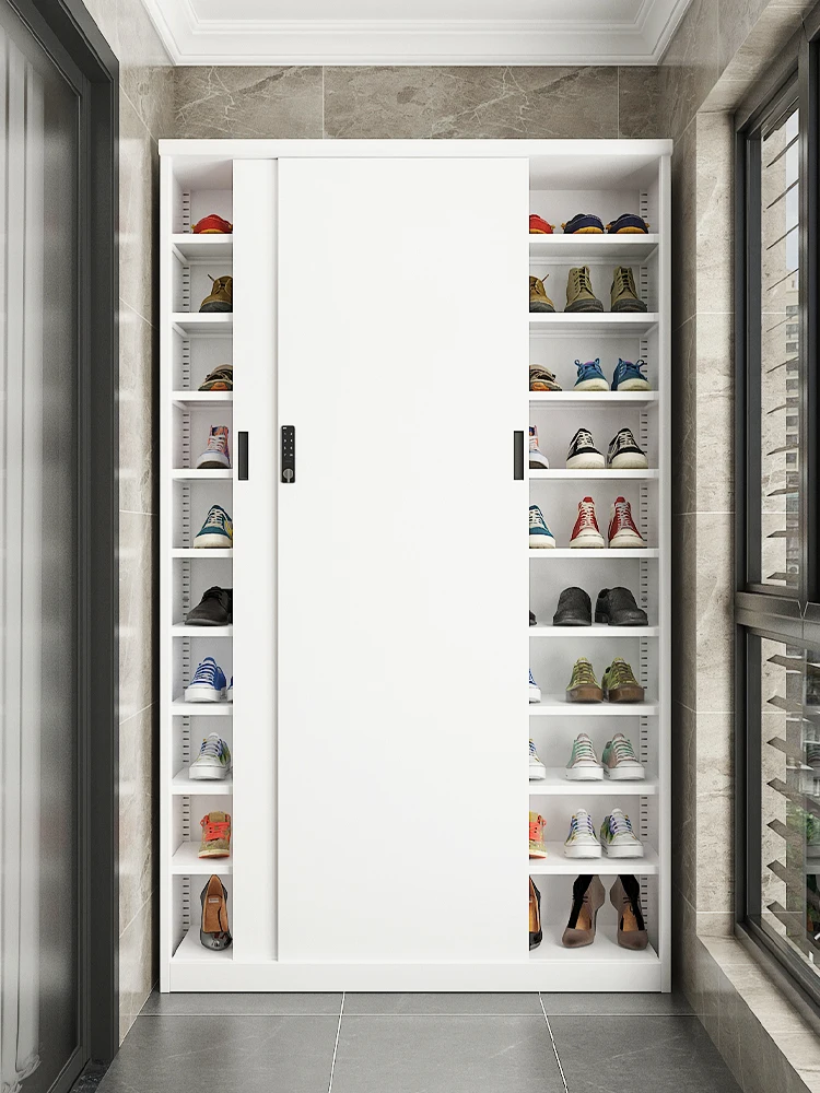 

Outdoor steel balcony shoe cabinet household door glove cabinet, locker shoe rack with lock