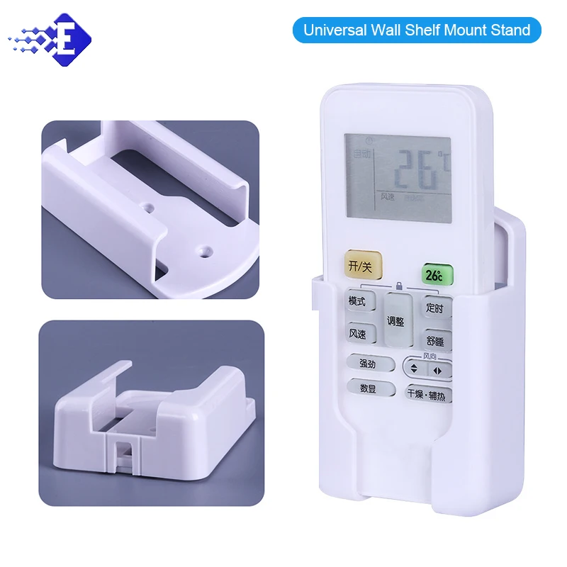 1 Pcs Universal White Air Conditioner Remote Control Storage Box Mobile Phone Plug Holder Charging Multifunction Hook ABS Stand