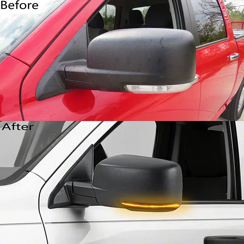 

New LED Rearview Mirror Turn Signal Car Accessories Amber And White Light Fit For Dodge RAM 1500 2500 3500 2009-2018 Signal Lamp