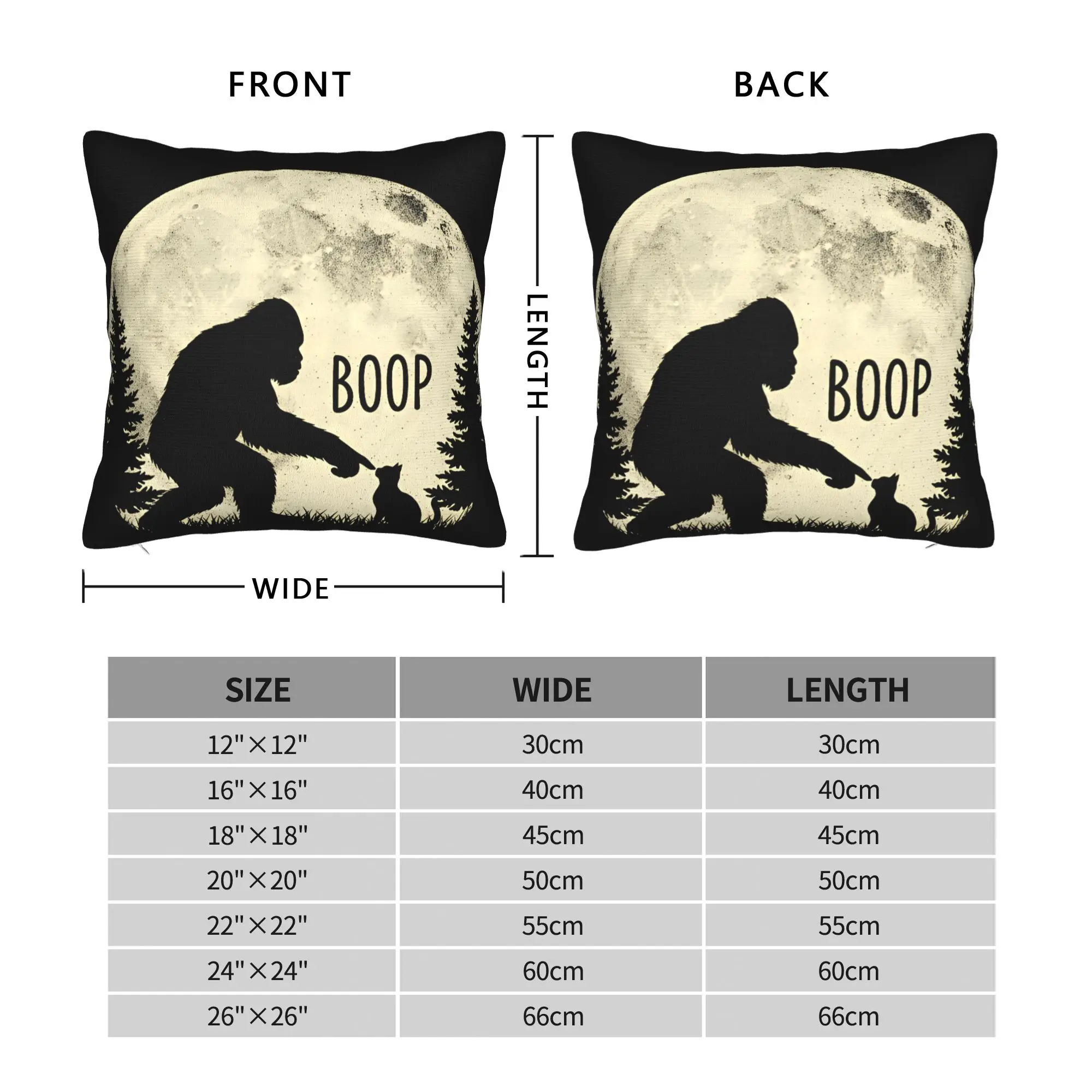 Fun Hand Boop Nose Bigfoot Cat Under Full Moon Night Lovers Pillow Case  Comfy Pillow Cover For Wedding Party Trendy Pillowcases
