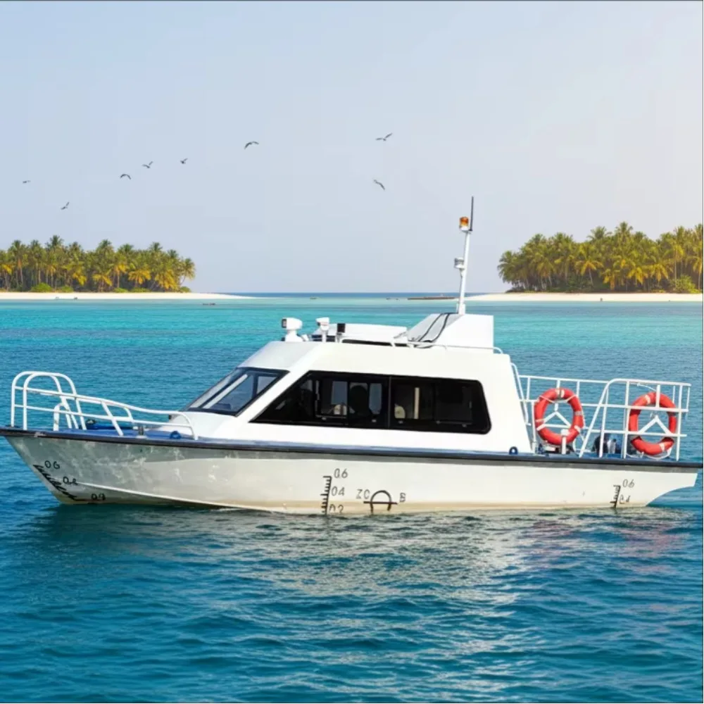 New Multifunctional Aluminum Passenger Transport Boat with Outboard Engine Coastal Fishing Small Yacht