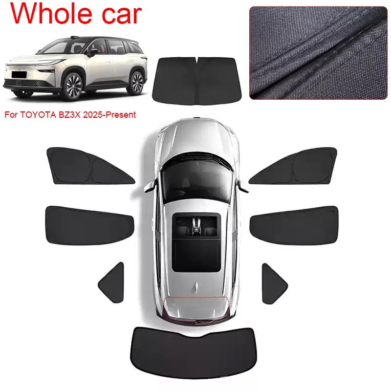 

Car Polyester Window Privacy Sunshade Cover For Toyota BZ3X 2025-Present Auto Anti-UV Heat Insulation Protect Cover Accessory
