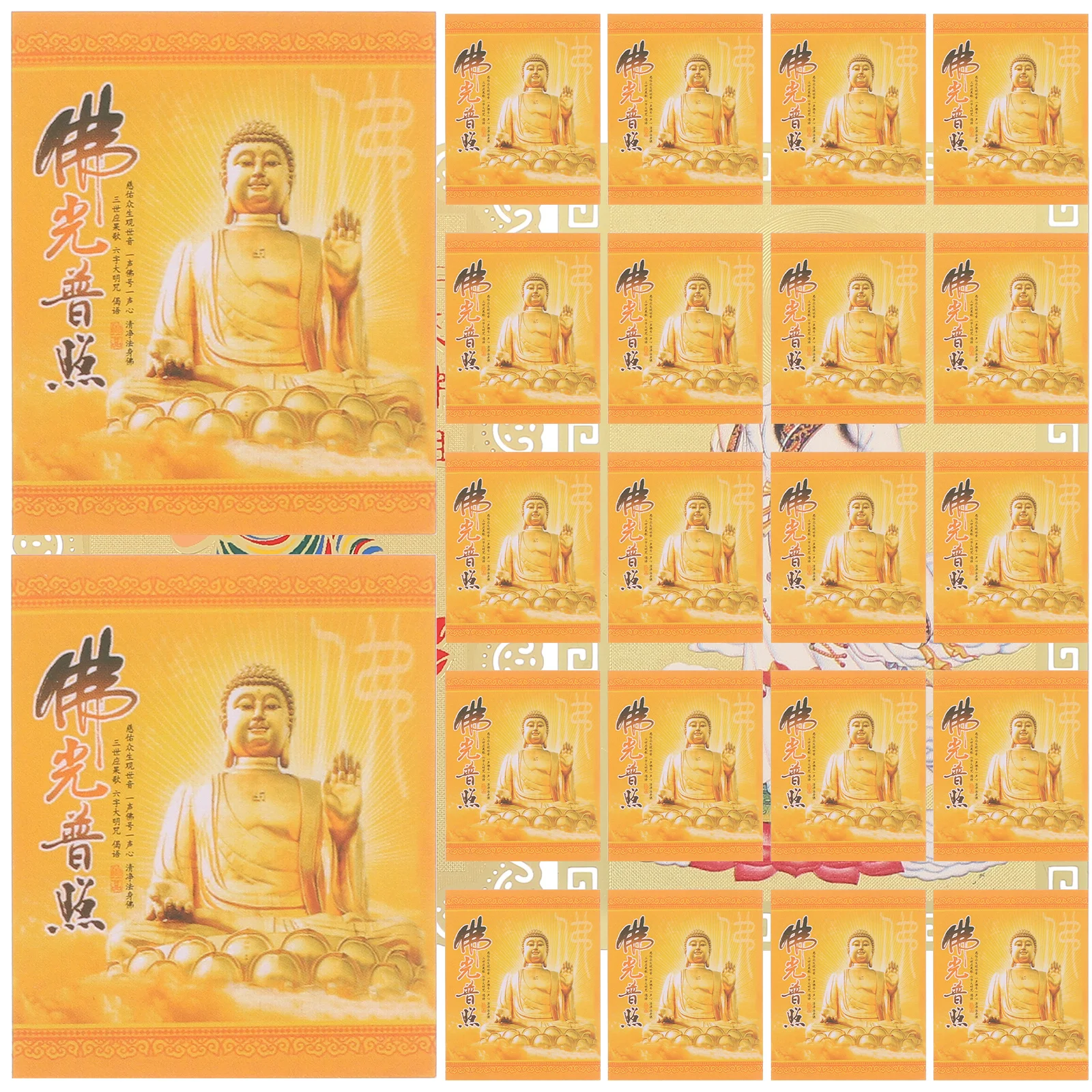 

200Pcs Chinese Fengshui Buddha Amulet Cards Paper Blessing Cards for Luck Protection Success Happiness Chinese Amulet Card