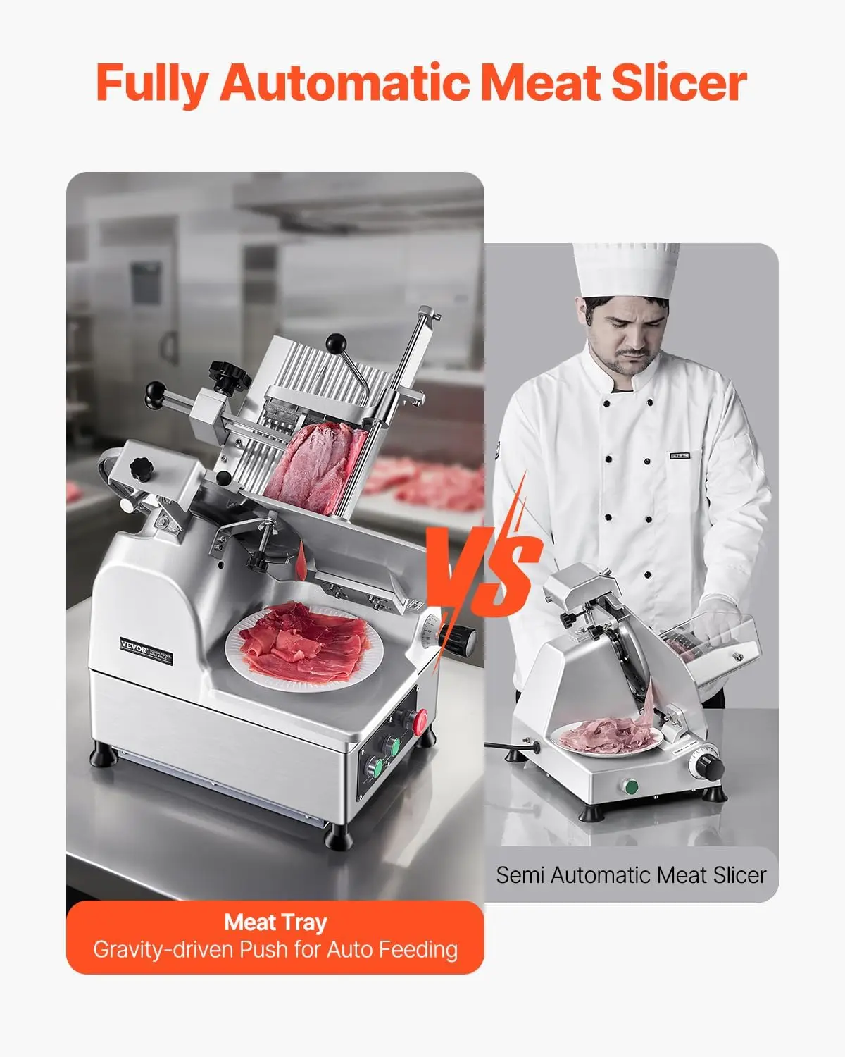 Automatic Meat Slicer, 180W + 370W Deli Slicer with a 12 inch Premium 65Mn Blade, 0-0.3 inch Adjustable Thickness, Electric Food