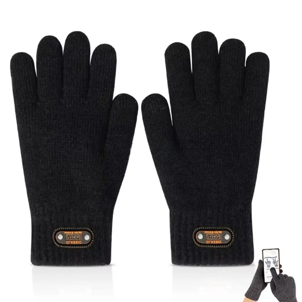 

2Pairs Sports Gloves Cold-proof Winter Cycling Gloves Warm Anti-Slip Thermal Knit Gloves Thicken Soft Fishing Gloves Running