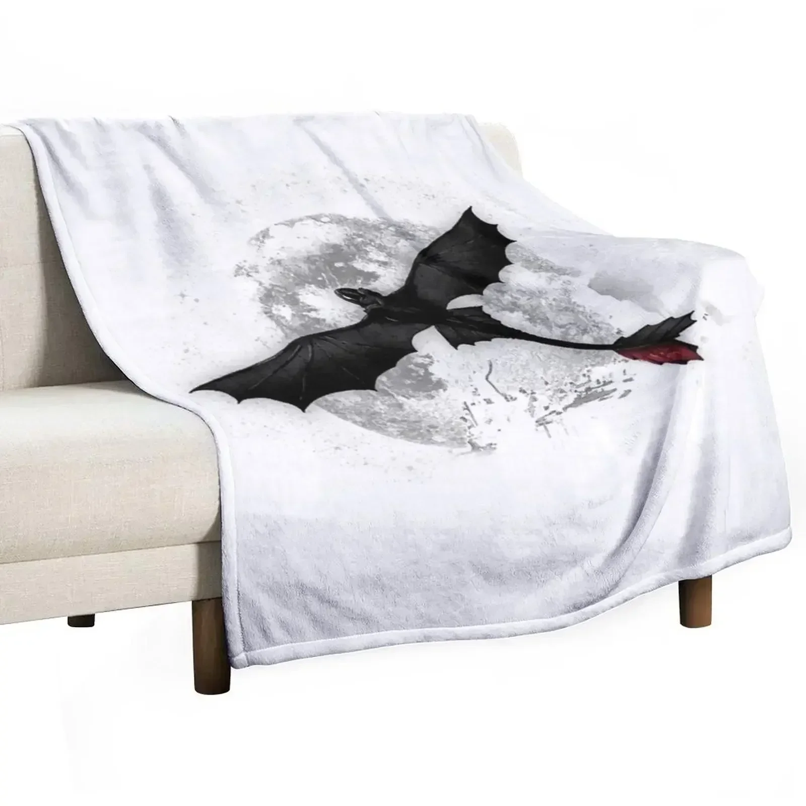 

Moonlight Dragon Rider Throw Blanket Custom for sofa Furry Blankets