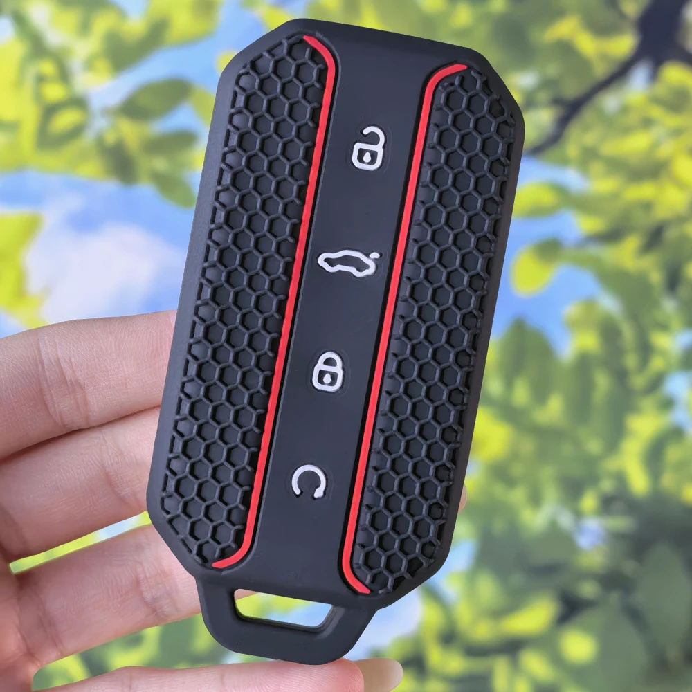 Embossed Honeycomb Key Case For Chery Jaecoo J5 J7 2025 2026 Durable Silicone Smart Car Remote Fob Shell Holder Protector