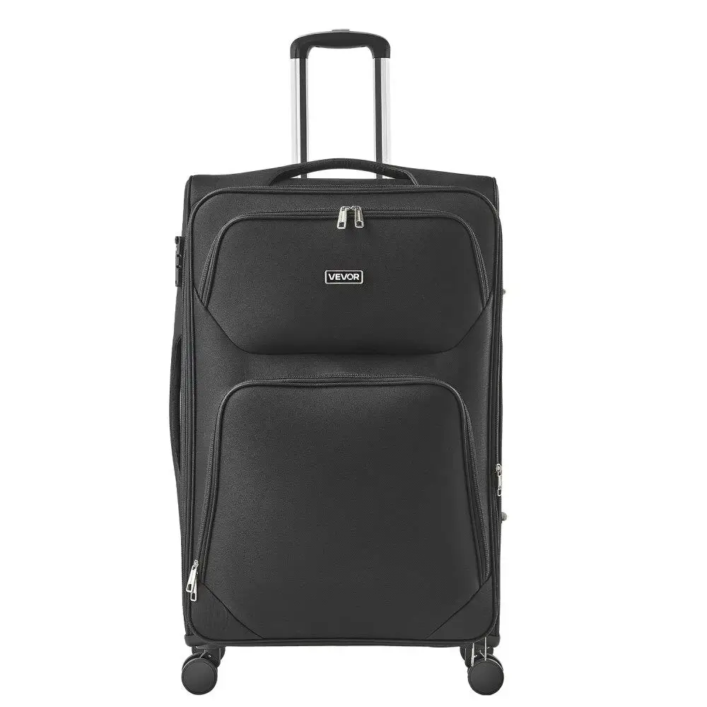 

28 Inch Expandable Softside Luggage with Spinner Wheels Lightweight Checked Suitcase for Travel Black