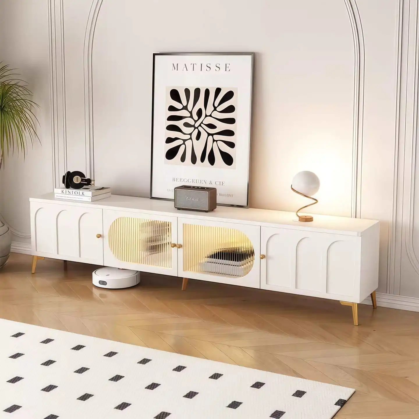 HYS Cabinet Simple Black TV Cabinet Living Room Home Bedroom TV Locker Floor Small Apartment TV Cabinet