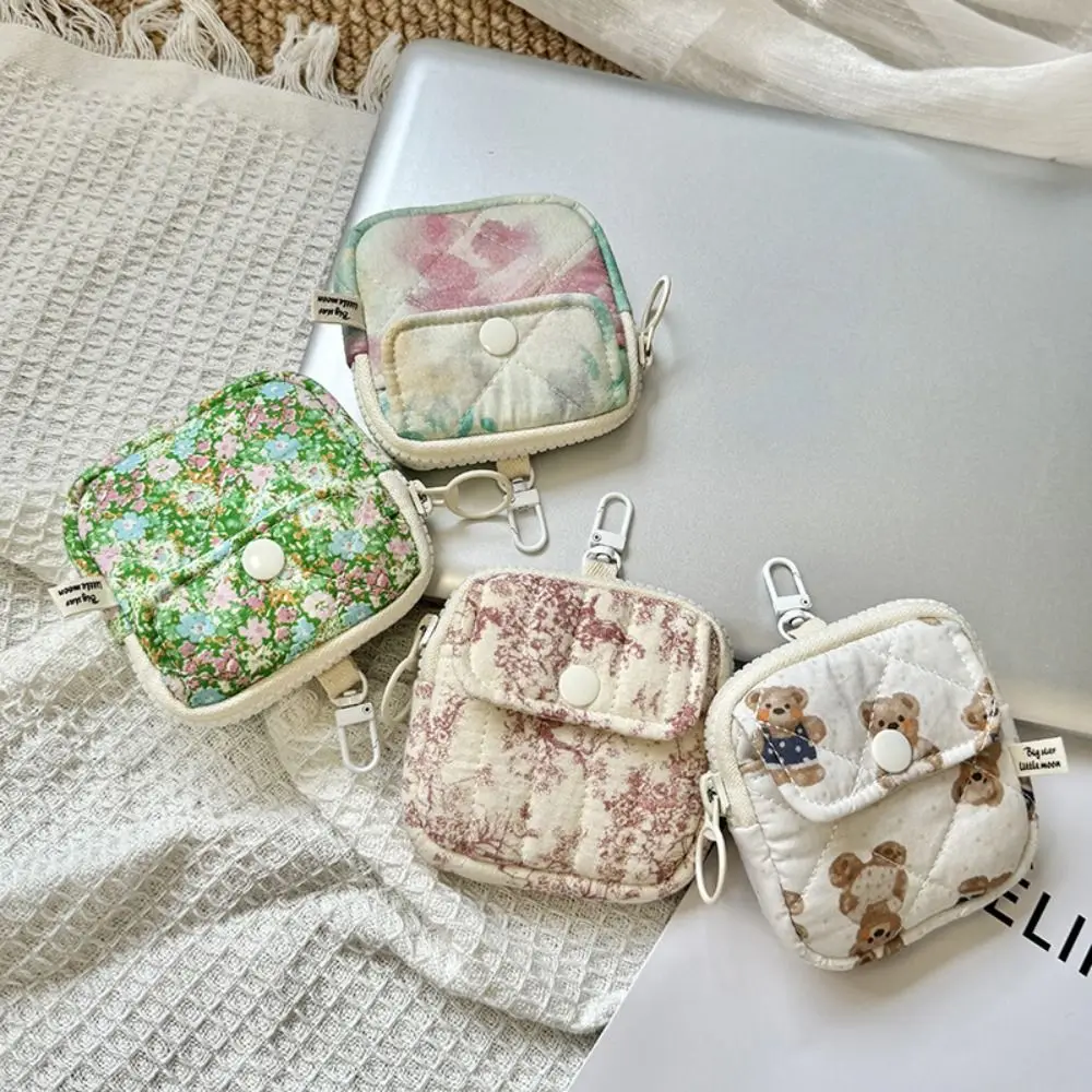 

Кулон с цветочным принтом, кошелек для монет, брелок с цветком, большая емкость, маленькая сумка для макияжа, помады, сумка для наушников, сумка для упаковки ювелирных изделий