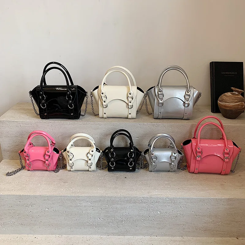 

Модный лакированный кожаный кошелек и сумки Сумка через плечо с блестящей поверхностью для женщин Сумки на плечо Дизайнерская сумка для мамы и ребенка Сумка для девочек