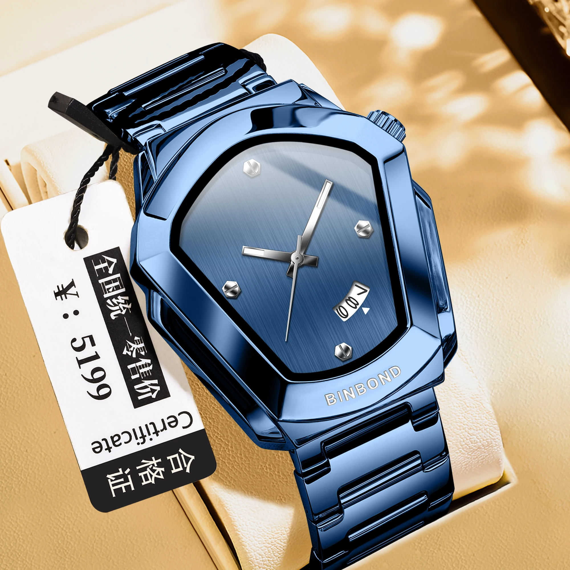 موضة BINBOND العلامة التجارية الجديدة 760 ساعة كوارتز رجالية ضوء الليل مقاوم للماء التقويم الفاخرة ساعة كوارتز رجالية-1 #1